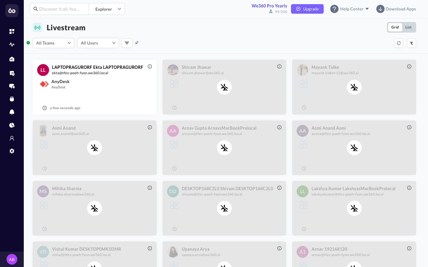 Livestream Grid View